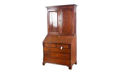 Lot 43 - A George III mahogany bureau bookcase