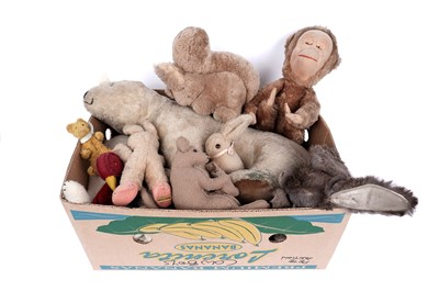 Lot 222 - A collection of mid-20th Century teddy bears and stuffed toys