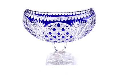 Lot 164 - A Bohemian blue flash and cut-glass vase