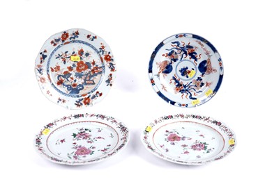 Lot 149 - A pair of 19th Century Famille Rose plates; and two Imari plates