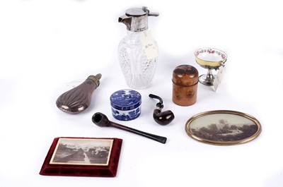 Lot 159 - A silver mounted cut-glass claret jug; and a selection of other collectibles