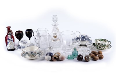 Lot 194 - A cut-glass decanter and stopper and a selection of decorative glass and ceramics