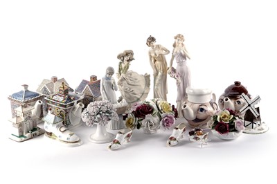 Lot 198 - A selection of decorative ceramics makers including: Sadler, Royal Doulton and Coalport