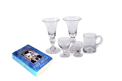 Lot 220 - Ziegler (Philip), King Edward VIII; and a selection of wine glasses and glass tankard