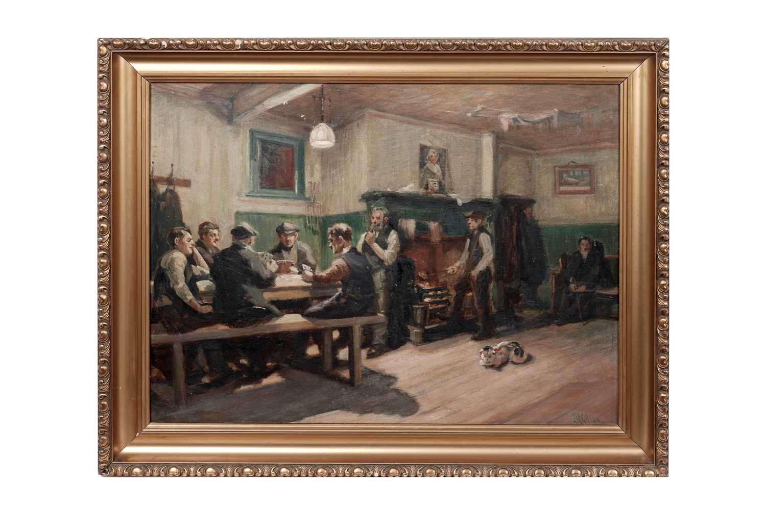 Lot 1091 - John William Gilroy - The Pitman's Club | oil