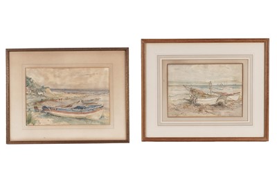 Lot 69 - John William Gilroy - Fishing Boats at Runswick Bay, and Fishing Boats at Shore | watercolour