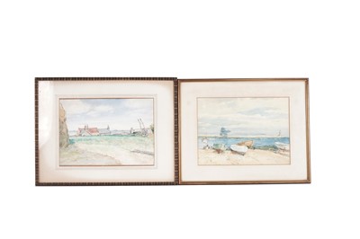 Lot 1623 - John William Gilroy - Tynemouth Harbour and Mardon Farm | watercolour