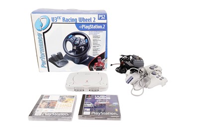 Lot 261 - ﻿A Sony PlayStation One, with one controller; and other PlayStation items