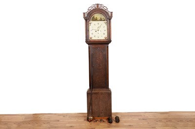 Lot 128 - A George III 8-day oak long case clock