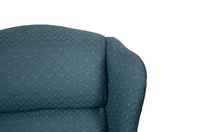 Lot 89 - A Georgian style wingback armchair; and a mid-20th Century oak framed ottoman