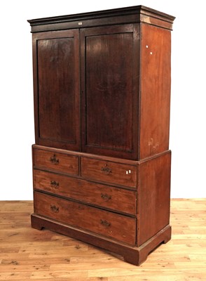 Lot 69 - A George III mahogany linen press