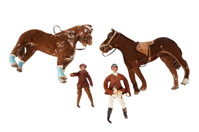 Lot 237 - Two mid-20th Century horse and rider toys by Edith Reynolds