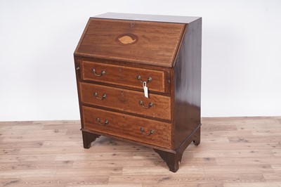 Lot 57 - An Edwardian inlaid mahogany and satinwood banded bureau