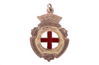 Lot 194 - A 9ct rose gold fob medal pendant