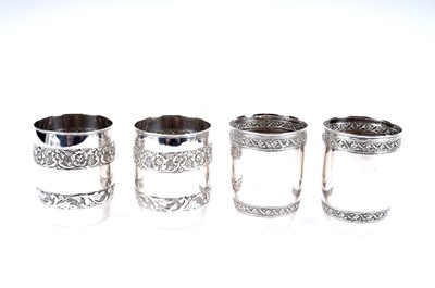 Lot 341 - Two pairs of foreign silver cups