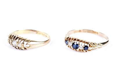 Lot 54 - Two antique sapphire and diamond rings