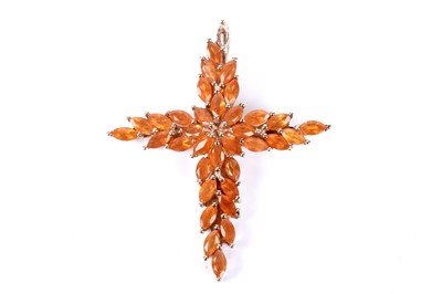 Lot 57 - A fire opal crucifix pendant