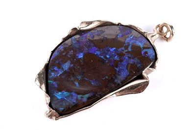 Lot 59 - A black opal pendant