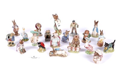 Lot 303 - A collection of Beswick and Royal Albert Beatrix Potter ceramic figures; and another