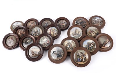 Lot 361 - A collection of late 19th Century Prattware pot lids