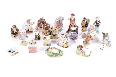 Lot 310 - A collection of Beswick and Royal Albert Beatrix Potter figures; and pin