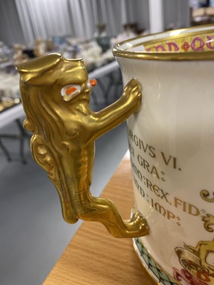 Lot 321 - Three commemorative loving cups including: a King George VI Coronation loving cup