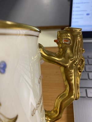 Lot 321 - Three commemorative loving cups including: a King George VI Coronation loving cup