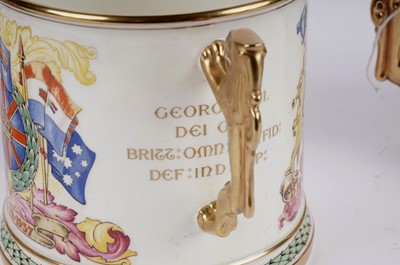 Lot 321 - Three commemorative loving cups including: a King George VI Coronation loving cup
