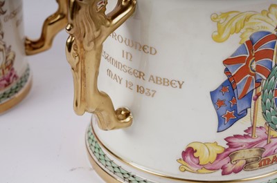 Lot 321 - Three commemorative loving cups including: a King George VI Coronation loving cup