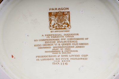 Lot 321 - Three commemorative loving cups including: a King George VI Coronation loving cup