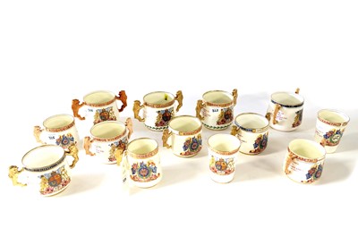 Lot 325 - A collection of Paragon Royal Commemorative twin handled loving and other cups