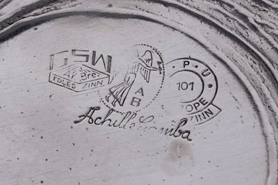 Lot 261 - A German pewter oval tray