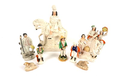 Lot 353 - A collection of 19th Century Staffordshire flatback figures