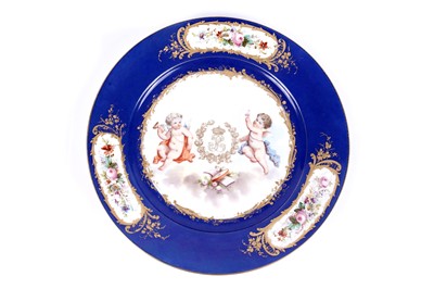 Lot 269 - A Sevres ‘Chateau des Tuileries’ porcelain cabinet plate