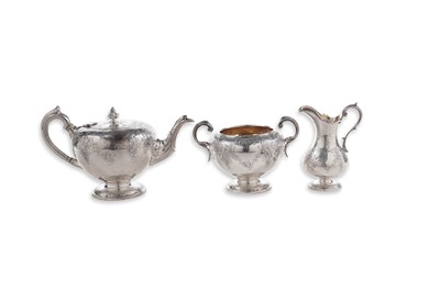 Lot 95 - A Victorian Scottish silver three-piece tea set