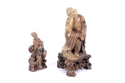 Lot 277 - A 20th Century carved soapstone figure of Buddhist monk; and another