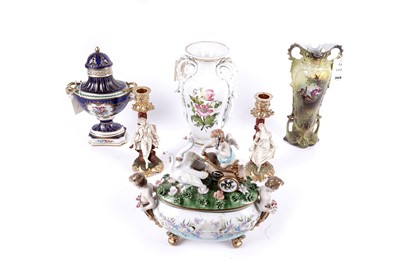 Lot 369 - A selection of late 19th Century and later Continental decorative ceramics