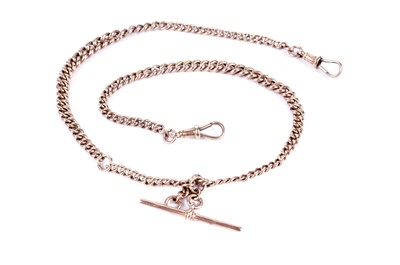 Lot 24 - A 9ct rose gold Albert watch chain