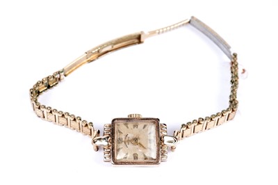 Lot 70 - Fabre Leuba, Geneve: a lady's 9ct gold cased cocktail wristwatch