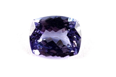 Lot 287 - A loose rectangular fancy-cut tanzanite