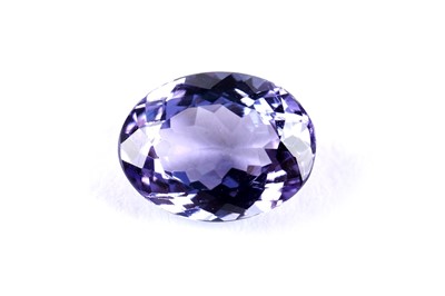 Lot 295 - A loose oval fancy-cut tanzanite