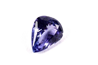 Lot 298 - A loose pear-shaped fancy-cut tanzanite