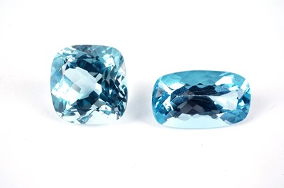 Lot 302 - Two loose blue topaz