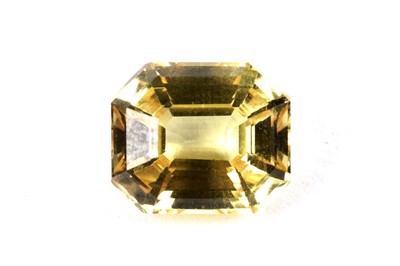 Lot 314 - A loose radiant-cut yellow sapphire