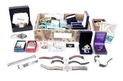 Lot 203 - A collection of wristwatches, silver and costume jewellery