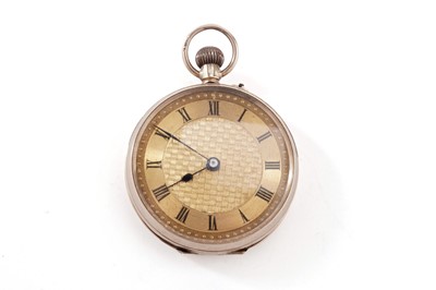 Lot 90 - A 9ct gold cased open face pocket watch