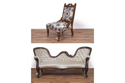 Lot 10 - A Victorian style sofa; and an Edwardian chair