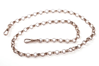 Lot 104 - A 9ct rose gold belcher link chain necklace