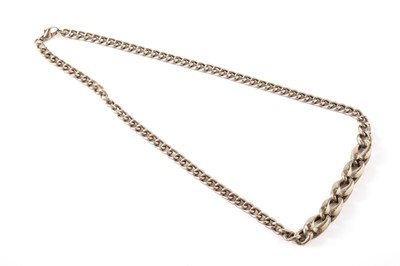 Lot 105 - A 9ct yellow gold graduated curb link chain necklace