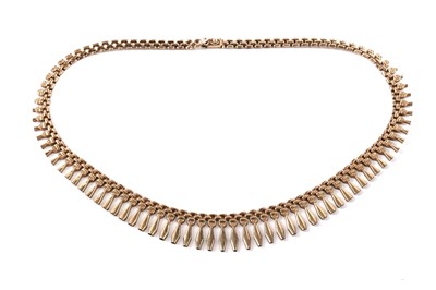 Lot 147 - An Italian yellow gold choker necklace